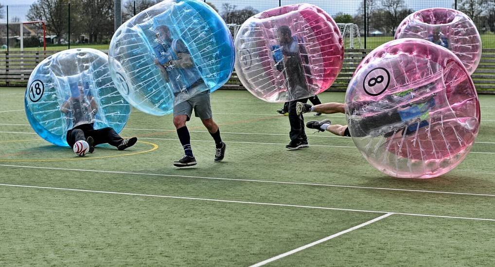 Stag do playing Bubble Football