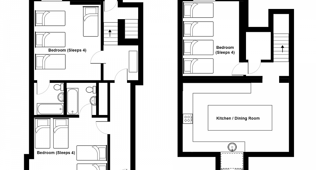Stag and Hen Party Houses floor plan